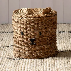 Graham & Green Bear Woven Seagrass Basket with Lid