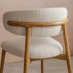 Graham & Green Beaufort White Boucle Dining Chair
