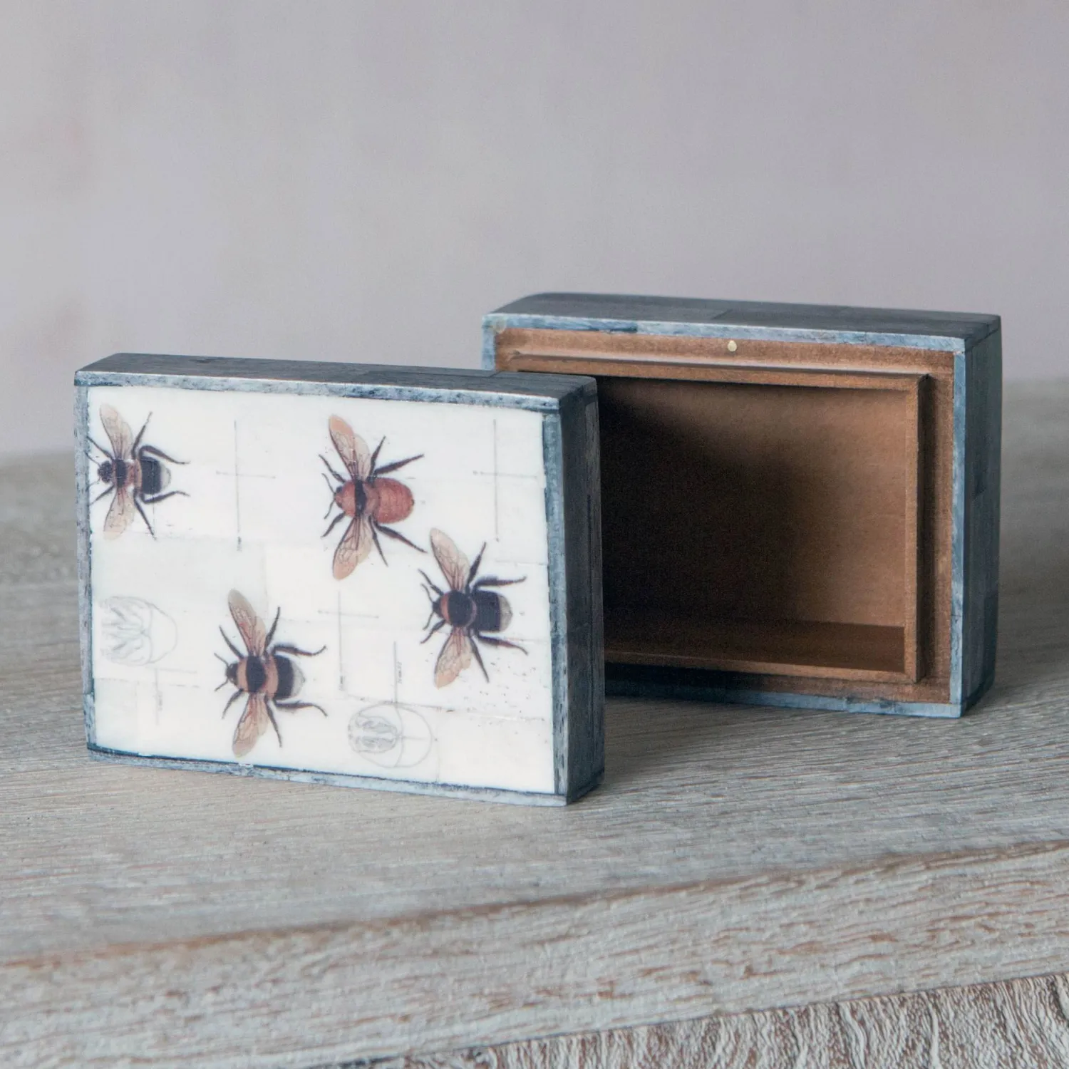 Graham & Green Bee Print Bone Box