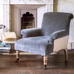Graham & Green Bella Grey Velvet Armchair