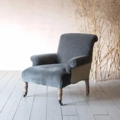 Graham & Green Bella Grey Velvet Armchair