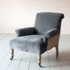Graham & Green Bella Grey Velvet Armchair