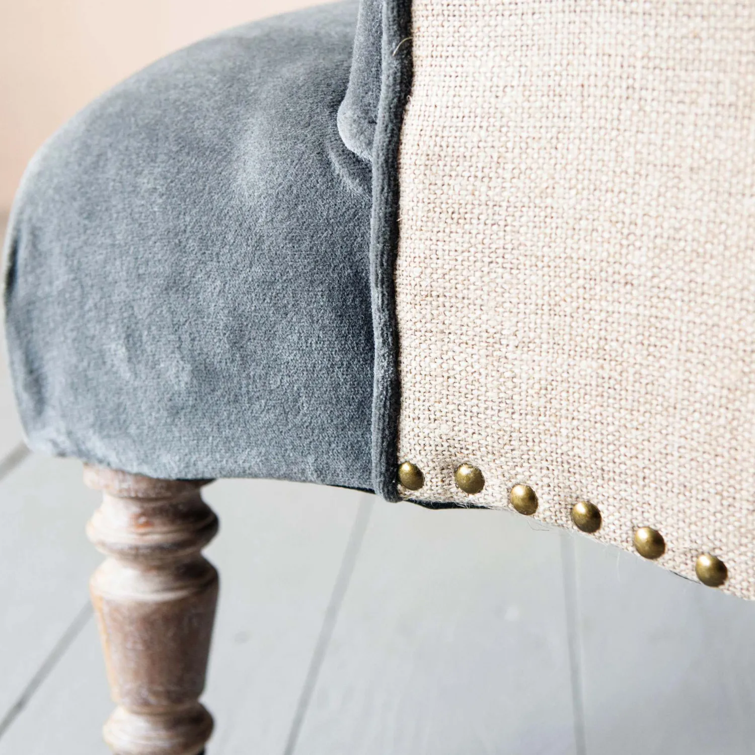 Graham & Green Bella Grey Velvet Armchair