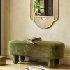 Graham & Green Bellamy Olive Velvet Bench