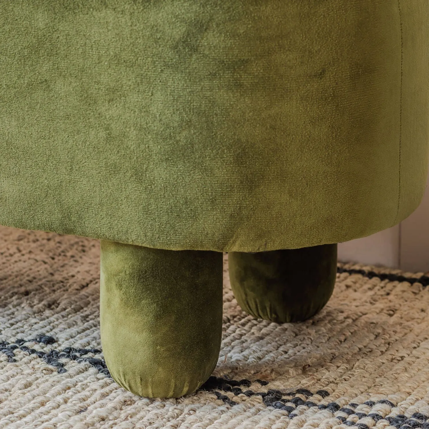 Graham & Green Bellamy Olive Velvet Bench
