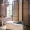Graham & Green Black and Natural Rattan Screen