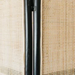 Graham & Green Black and Natural Rattan Screen