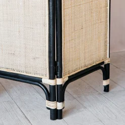 Graham & Green Black and Natural Rattan Screen