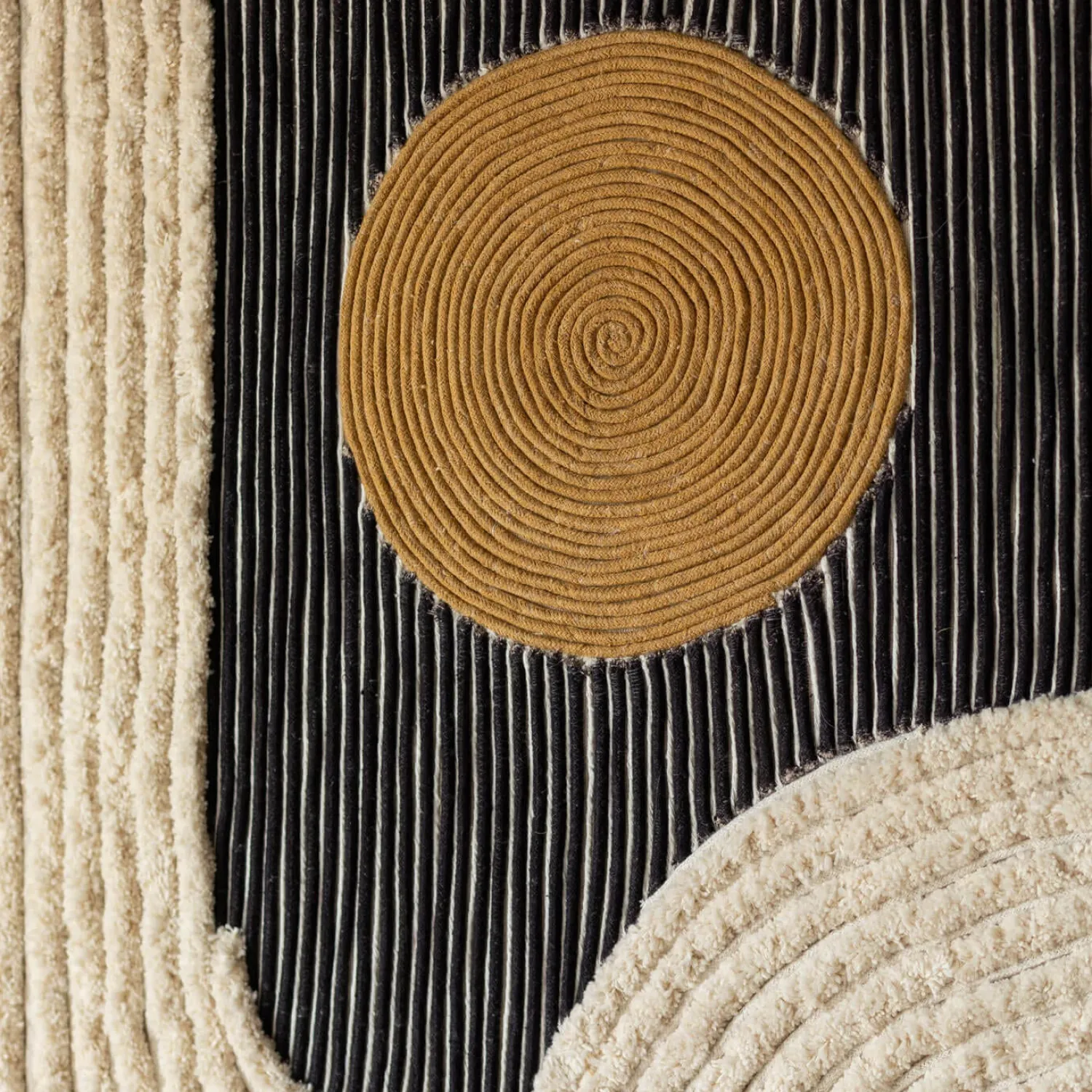 Graham & Green Black and White Abstract Jute Wall Art