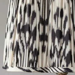 Graham & Green Black and White Ikat Flower Empire Lamp Shades