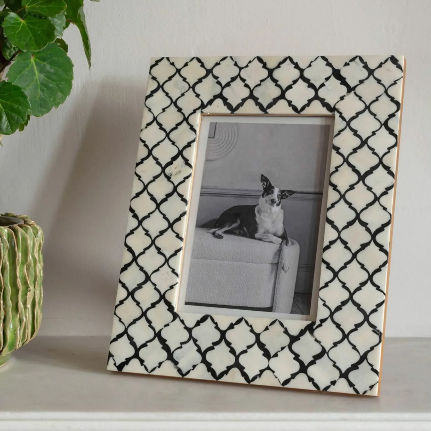 Graham & Green Black and White Moroccan Print Bone Frame