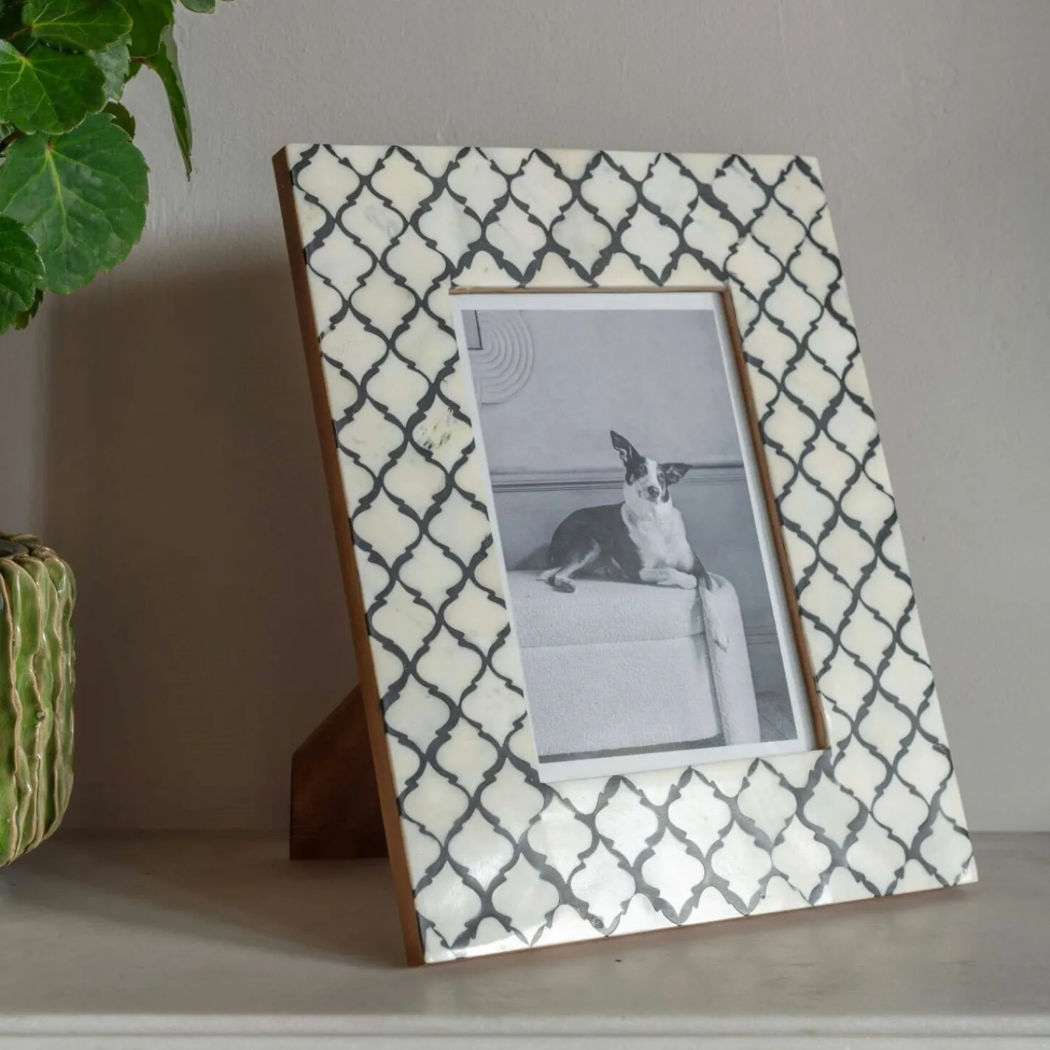 Graham & Green Black and White Moroccan Print Bone Frame
