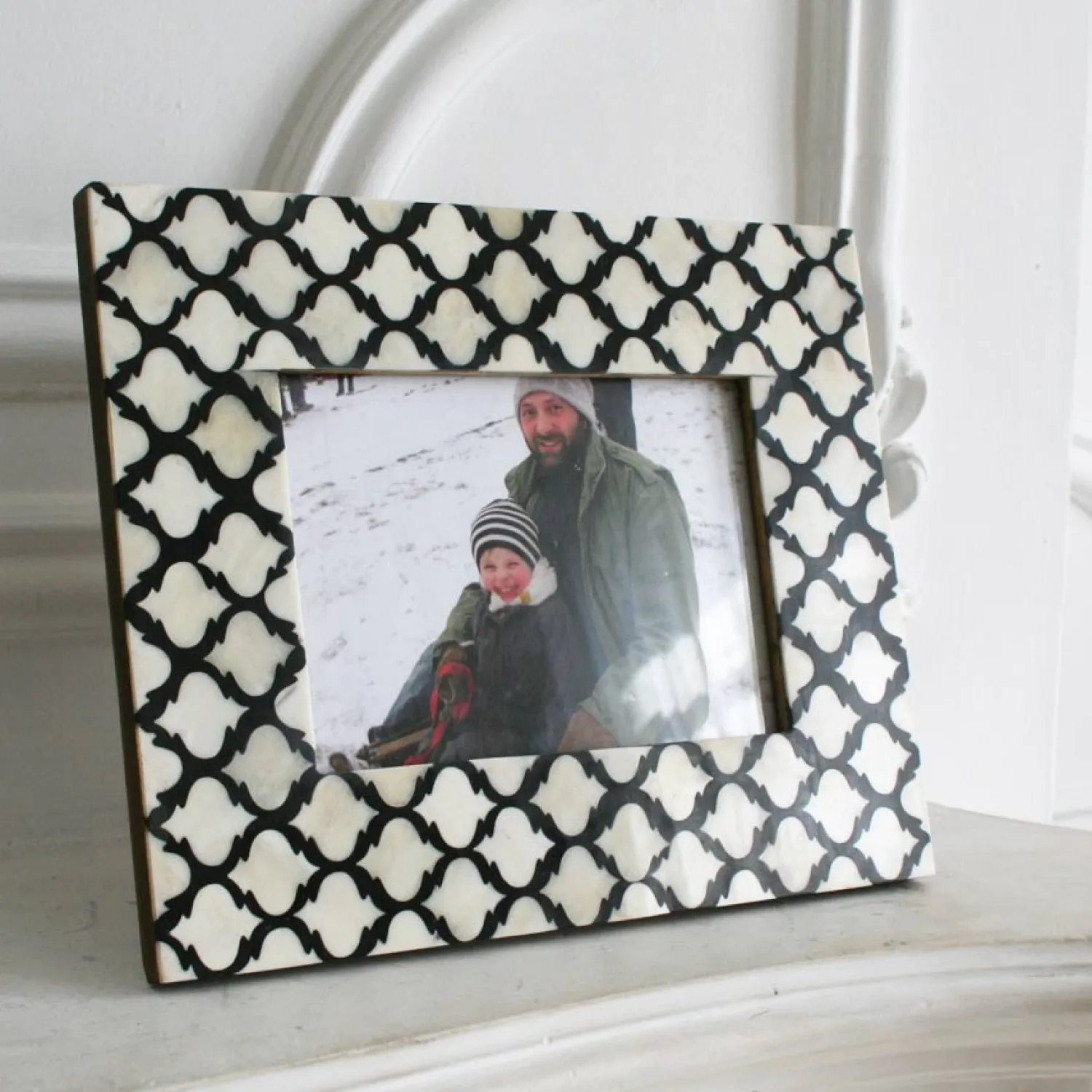 Graham & Green Black and White Moroccan Print Bone Frame