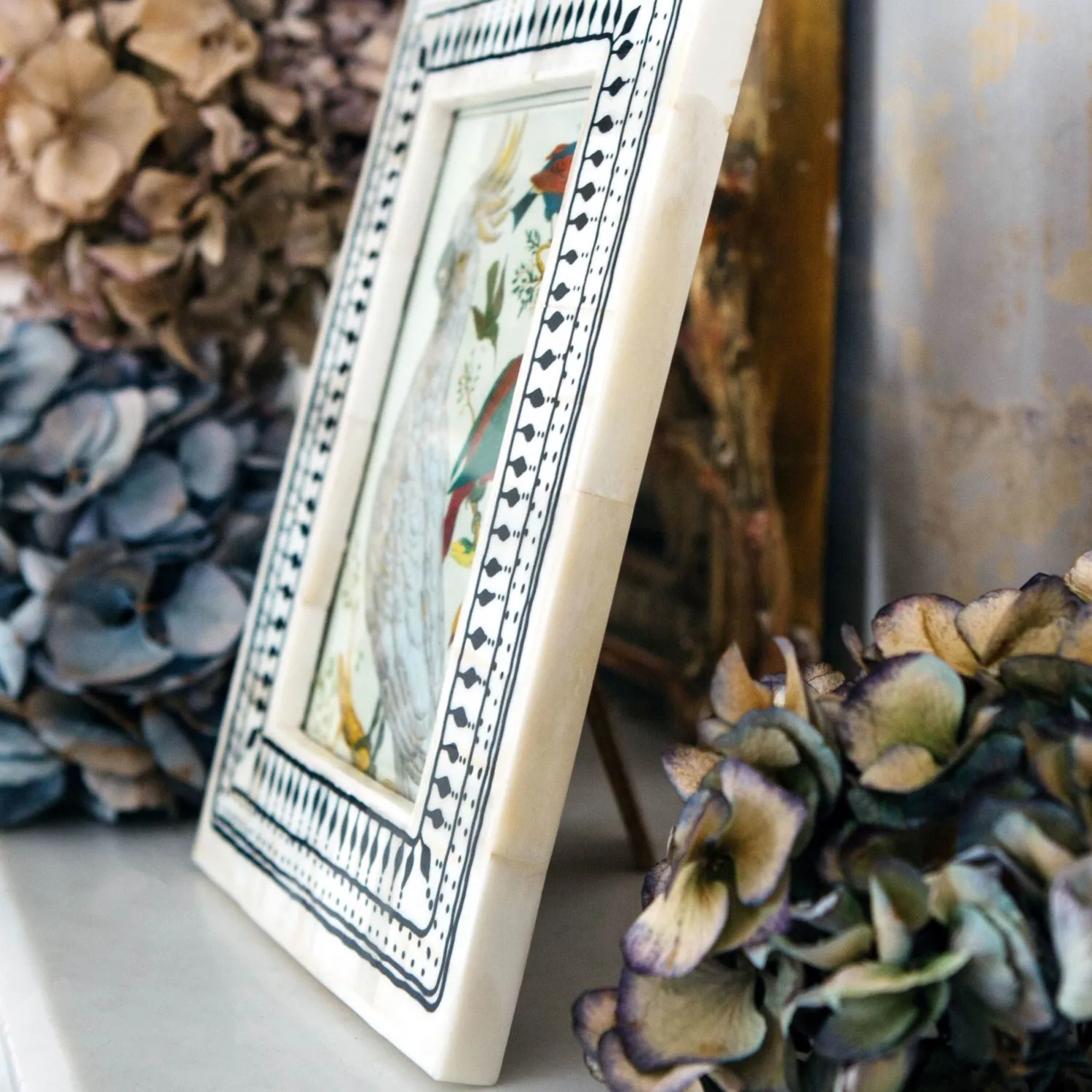 Graham & Green Black and White Print Bone Frame