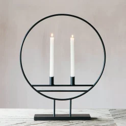 Graham & Green Black Hoop Candle Holder