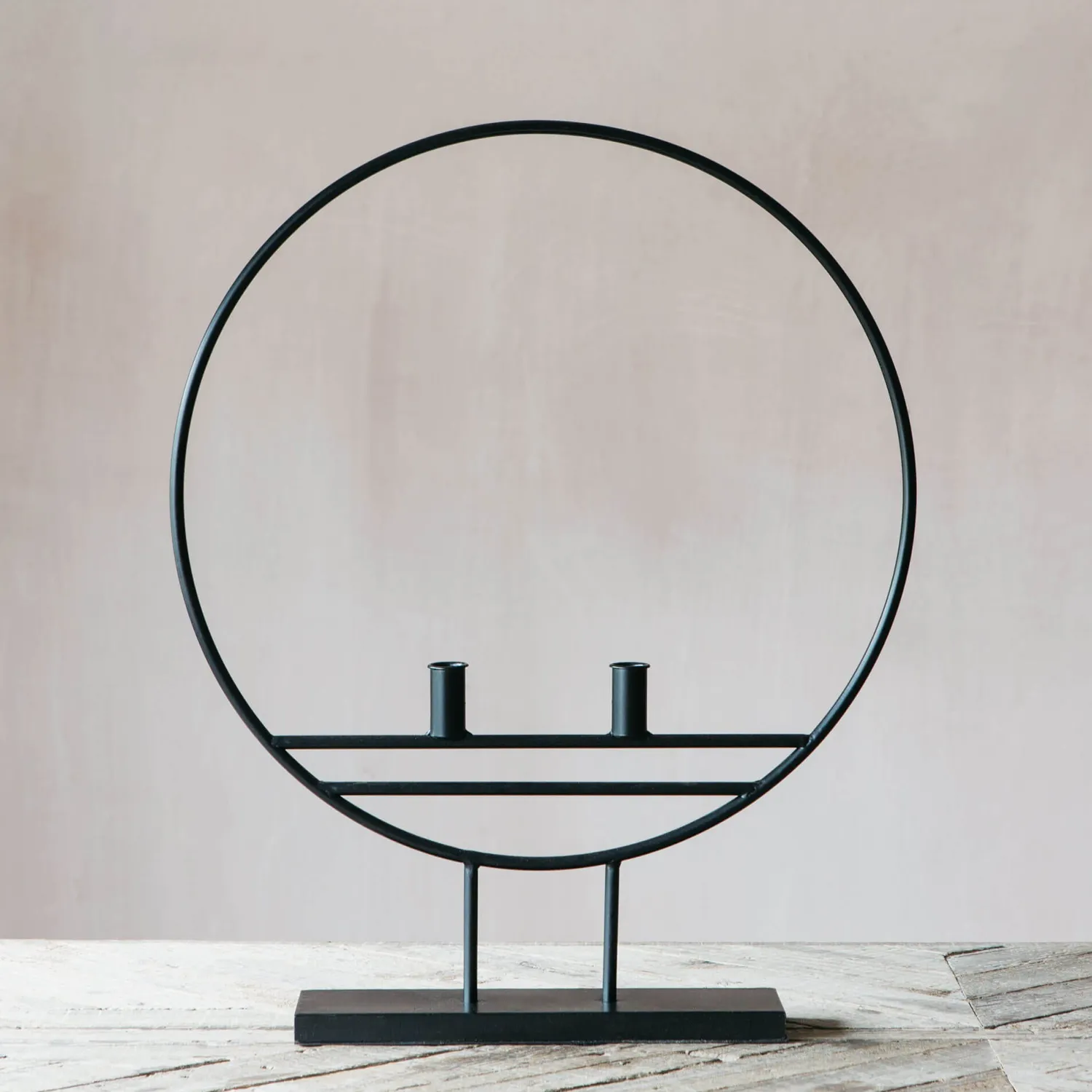 Graham & Green Black Hoop Candle Holder