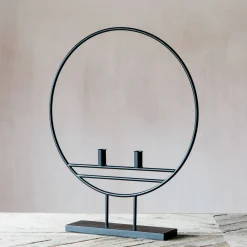 Graham & Green Black Hoop Candle Holder