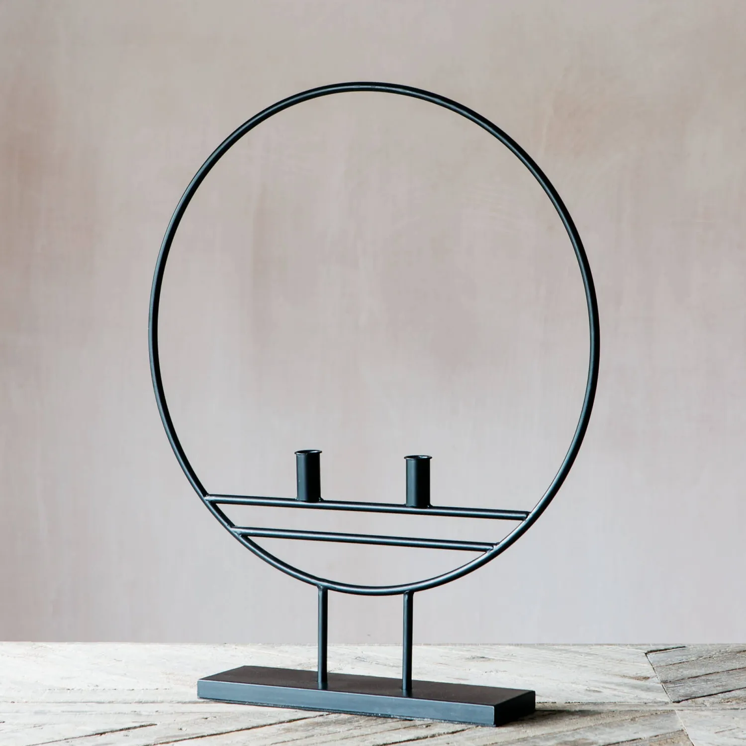 Graham & Green Black Hoop Candle Holder