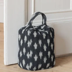 Graham & Green Black Ikat Door Stopper