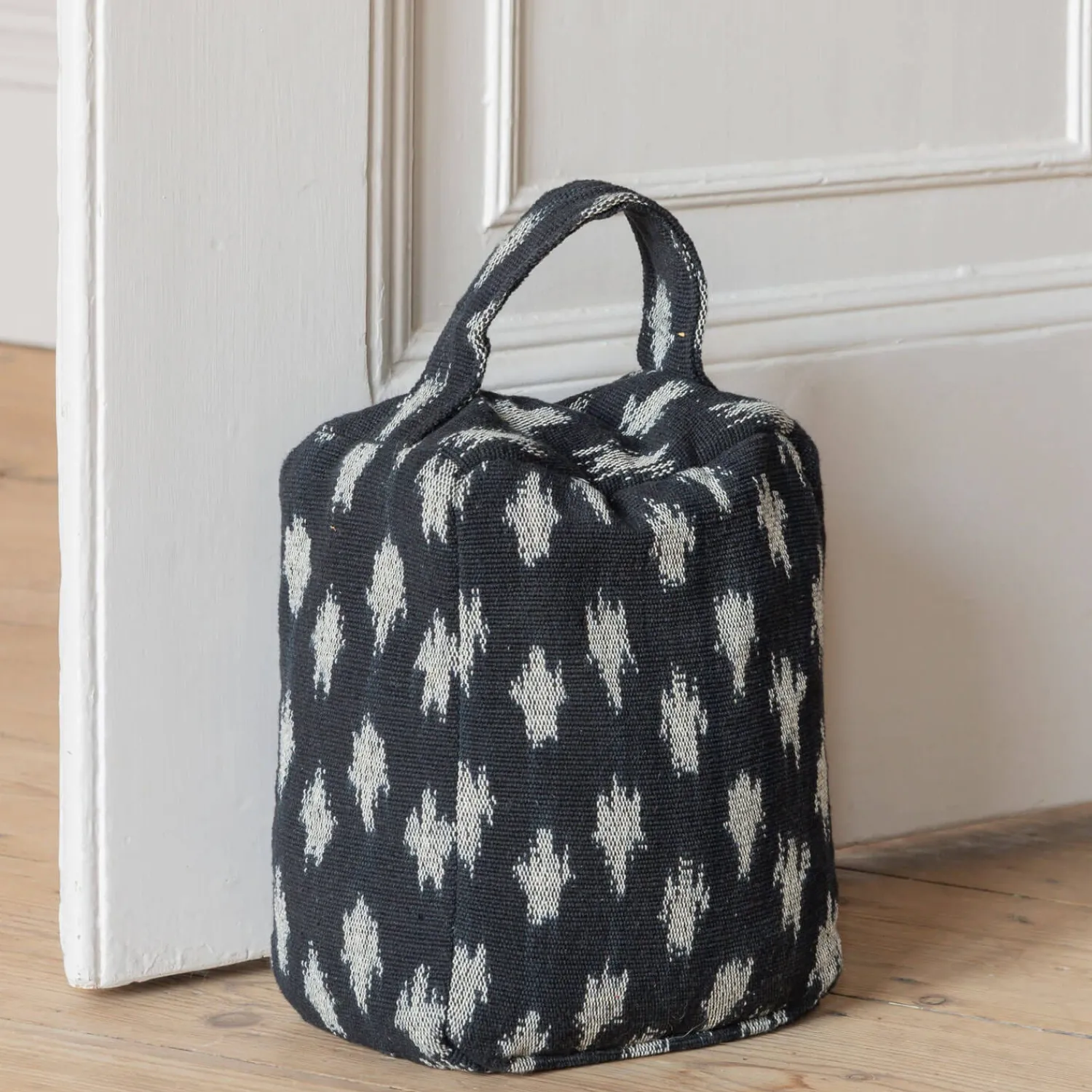 Graham & Green Black Ikat Door Stopper