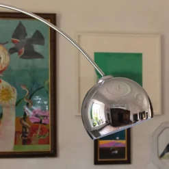 Graham & Green Black Marble and Chrome Floor Lamp