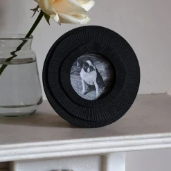 Graham & Green Black Round Layered Photo Frame