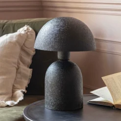 Graham & Green Black Textured Dome Table Lamp