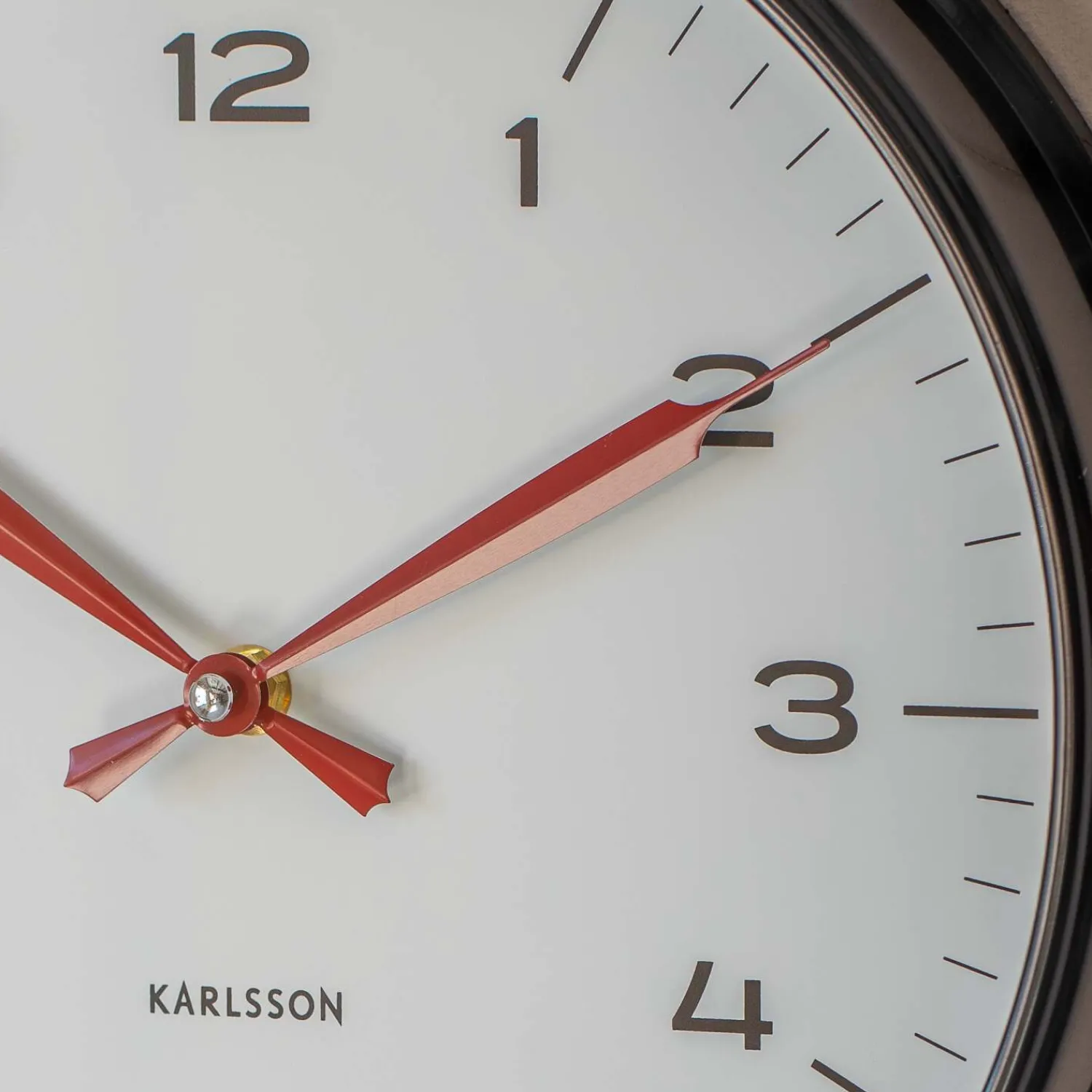 Graham & Green Black with Red Hands Factory Wall Clock