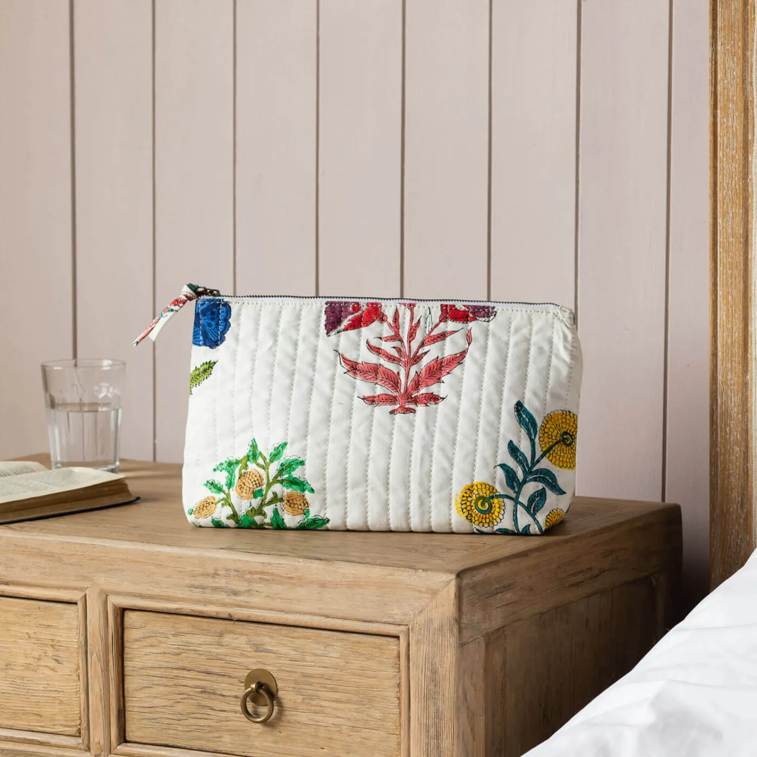 Graham & Green Bloom Floral Block Printed Wash Bag