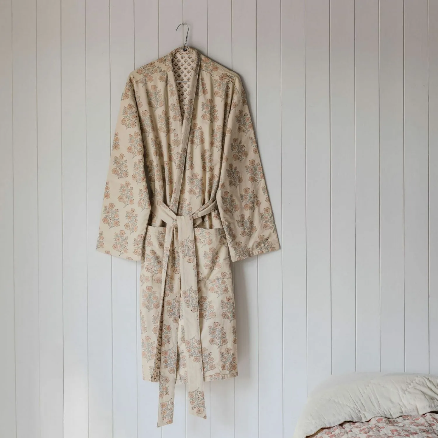 Graham & Green Blossom Block Printed Reversible Dressing Gowns