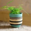 Graham & Green Blue and Black Striped Basket