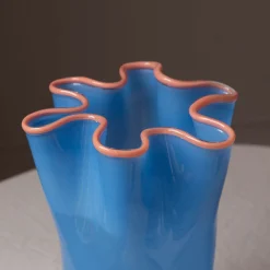 Graham & Green Blue and Peach Ruffle Vase - Large