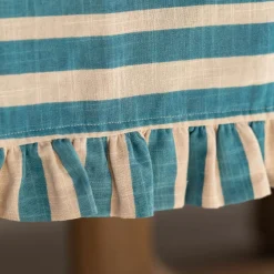 Graham & Green Blue Candy Stripe Frill Tablecloths