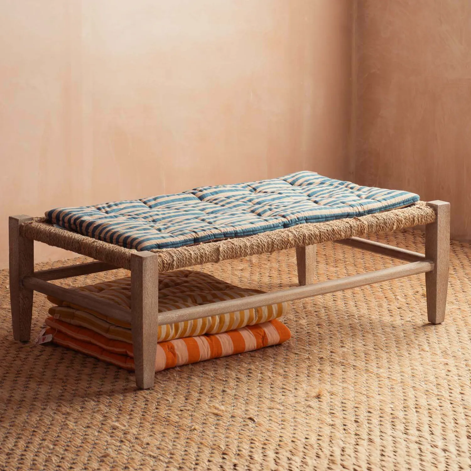 Graham & Green Blue Candy Stripe Small Seat Mat