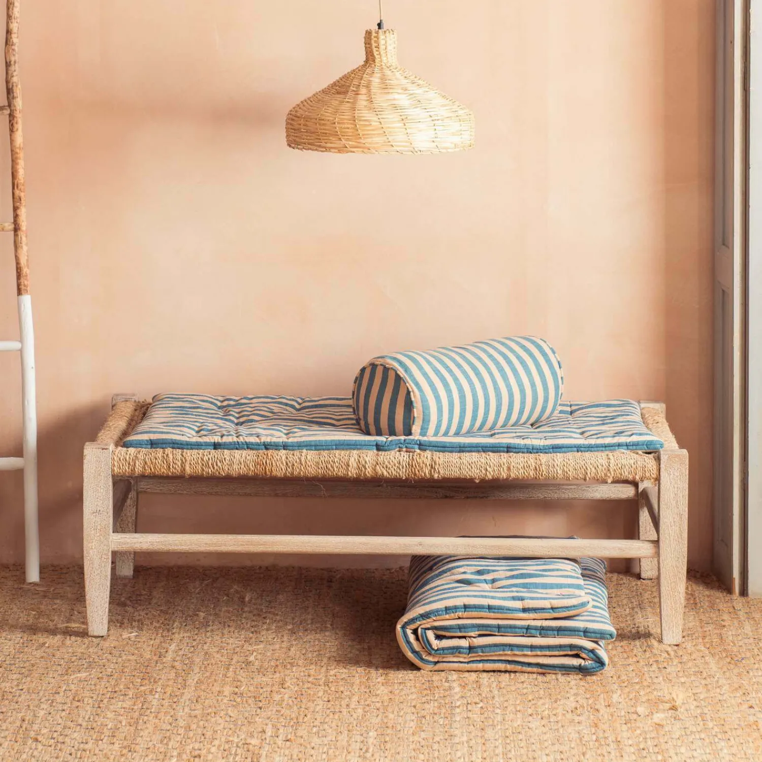 Graham & Green Blue Candy Stripe Small Seat Mat
