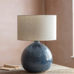Graham & Green Blue Dot Ceramic Lamp with Shade