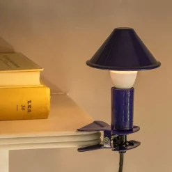 Graham & Green Blue Enamel Mushroom Clip Lamp