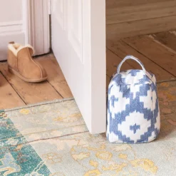 Graham & Green Blue Ikat Door Stopper
