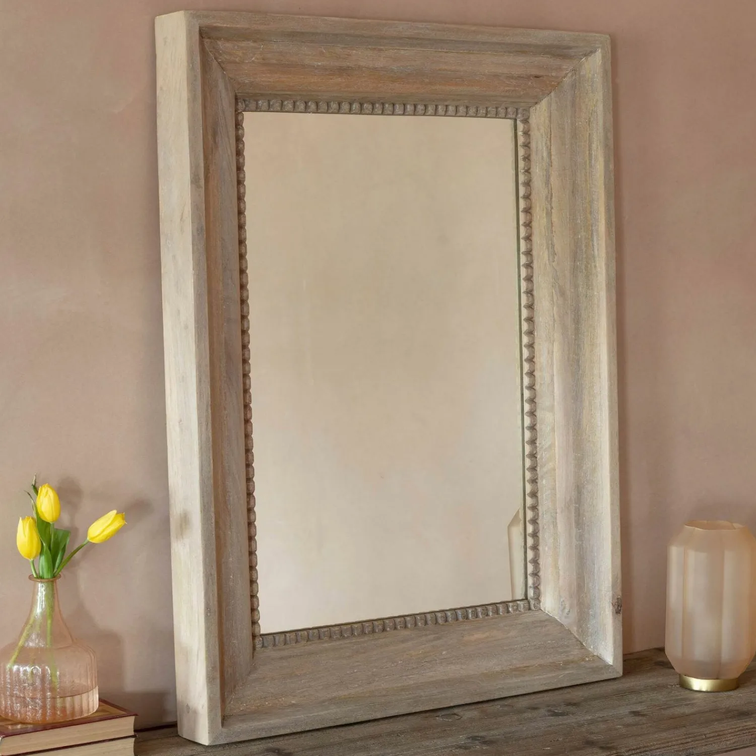 Graham & Green Blythe Natural Wood Wall Mirror