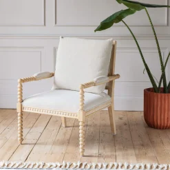 Graham & Green Bobbin Natural Linen and Ash Armchair