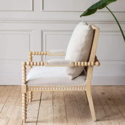 Graham & Green Bobbin Natural Linen and Ash Armchair