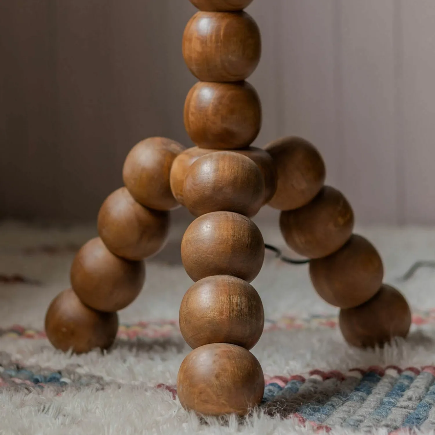 Graham & Green Bobbin Tripod Dark Wooden Floor Lamp