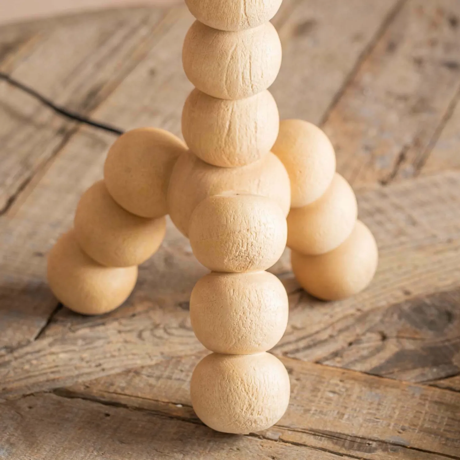 Graham & Green Bobbin Tripod Natural Wooden Table Lamp
