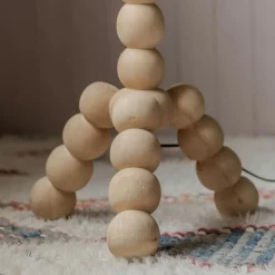 Graham & Green Bobbin Tripod Natural Wooded Floor Lamp