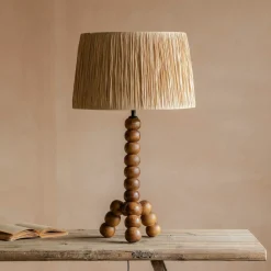 Graham & Green Bobbin Tripod Wood Table Lamp