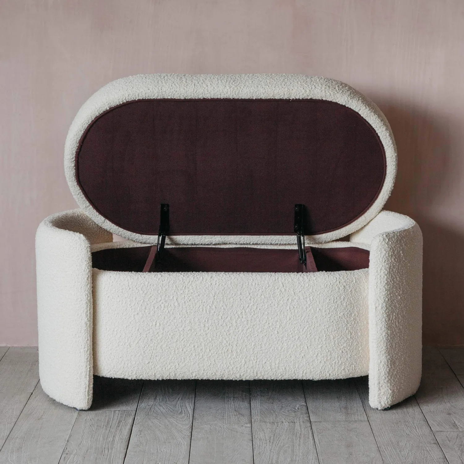 Graham & Green Bouclé Storage Ottoman