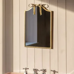 Graham & Green Bow Antique Brass Wall Mirror