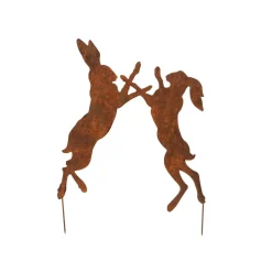 Graham & Green Boxing Hares Garden Stake
