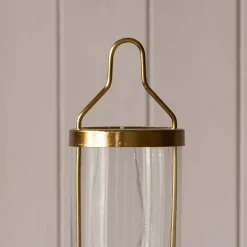 Graham & Green Brass Hanging Glass Candle Holder
