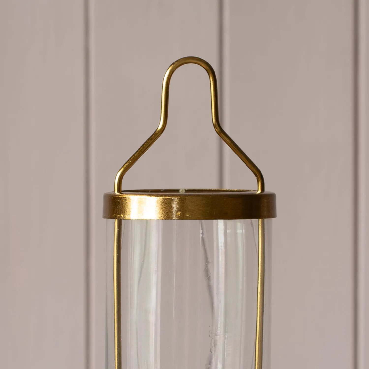 Graham & Green Brass Hanging Glass Candle Holder